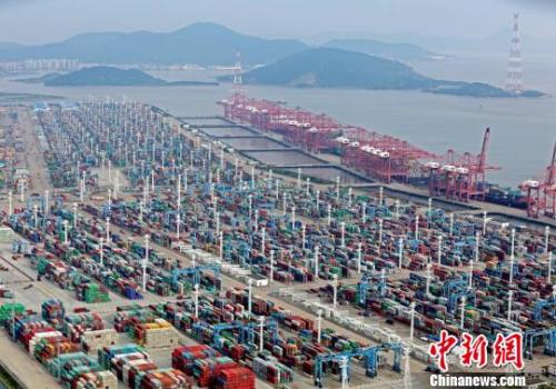 浙江寧波舟山港?！≌掠聺?攝